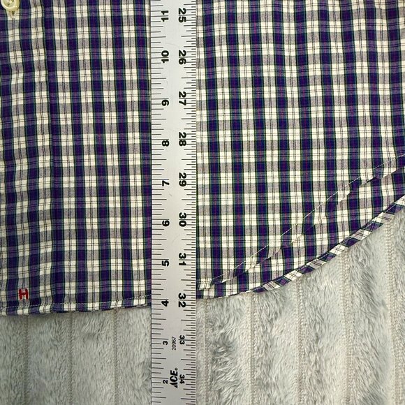 Hathaway Sport Shirt Mens Large Plaid Button Down Long Sleeve Pinpoint Oxford - Picture 6 of 7